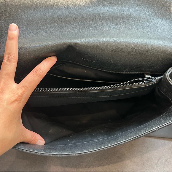 Saint Laurent Matelasse Chevron Monogram Large College Satchel Black - Picture 12 of 16